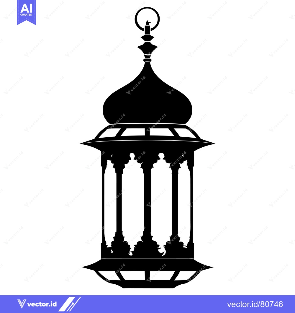 Premium Vector dari Ornate Silhouette of a Traditional Islamic Lantern
