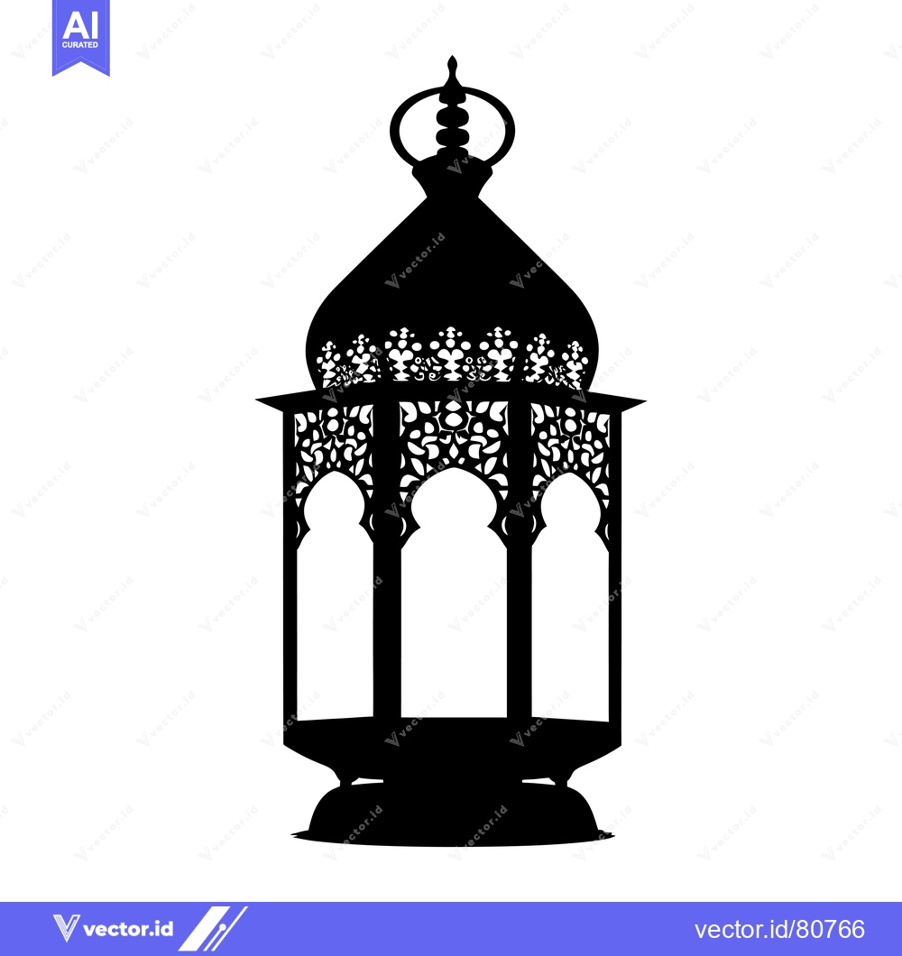 Premium Vector dari Ornate Silhouette of a Traditional Islamic Lantern