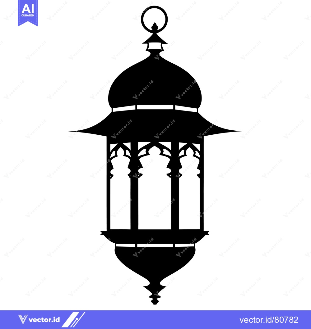 Premium Vector of Ornate Silhouette of a Hanging Lantern with Intricate Designs
