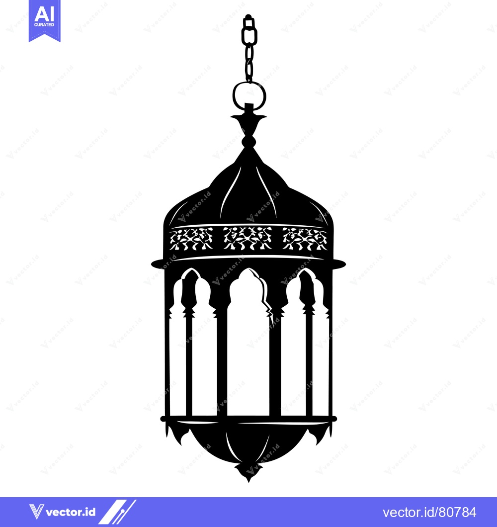 Premium Vector dari Ornate Hanging Lantern with Chain and Detailed Design