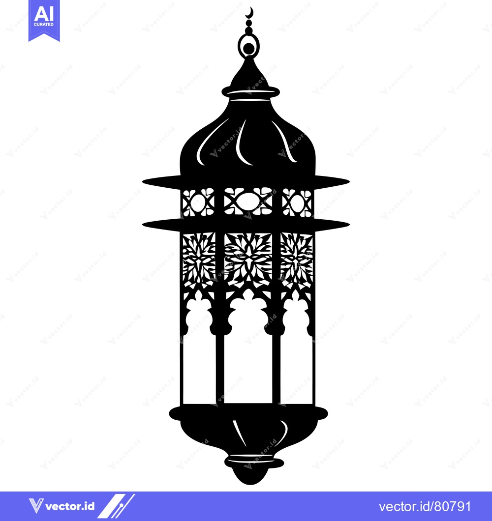 Premium Vector of Ornate Islamic Lantern with Intricate Designs