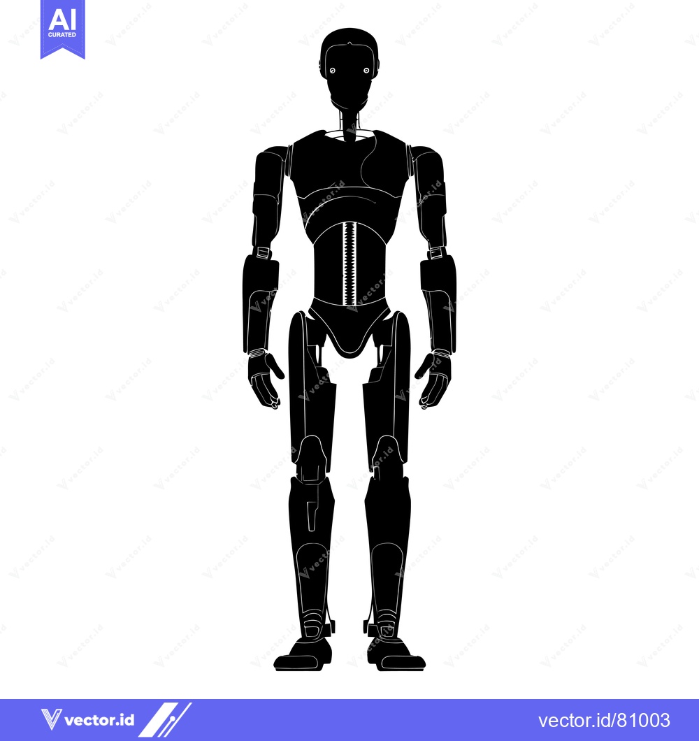 Premium Vector dari Silhouette of a humanoid robot with visible robotic joints