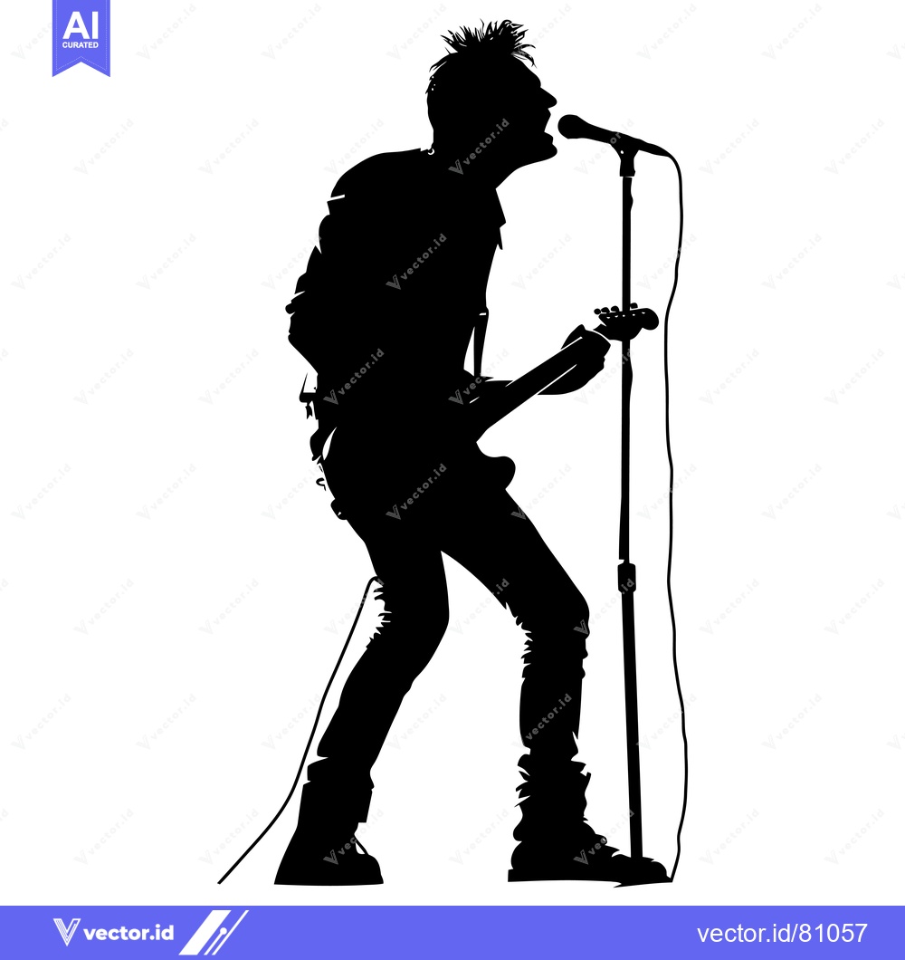 Premium Vector of Silhouette of a Rock Musician Performing on Stage