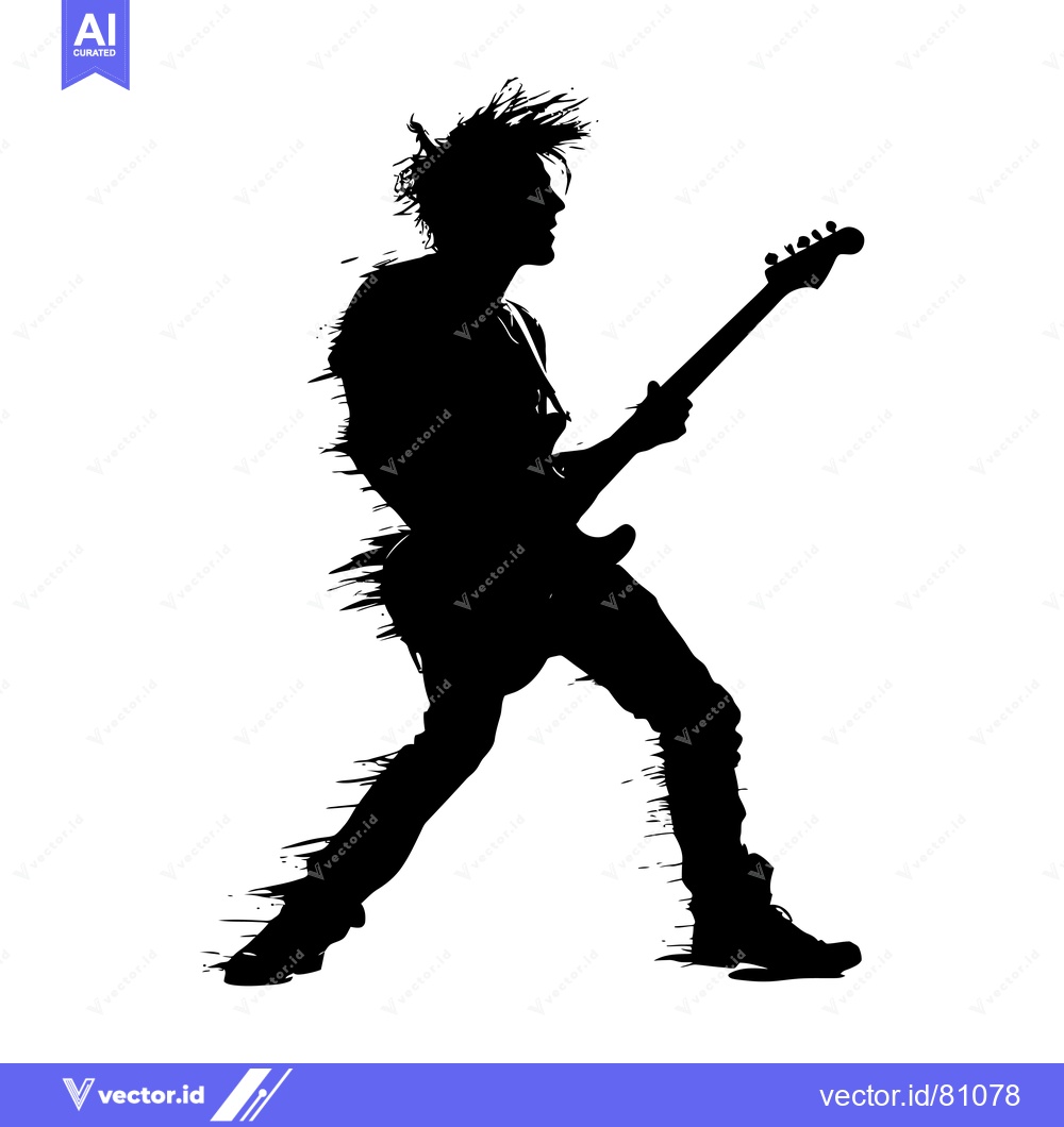 Premium Vector of Silhouette of a Rock Musician Playing a Guitar
