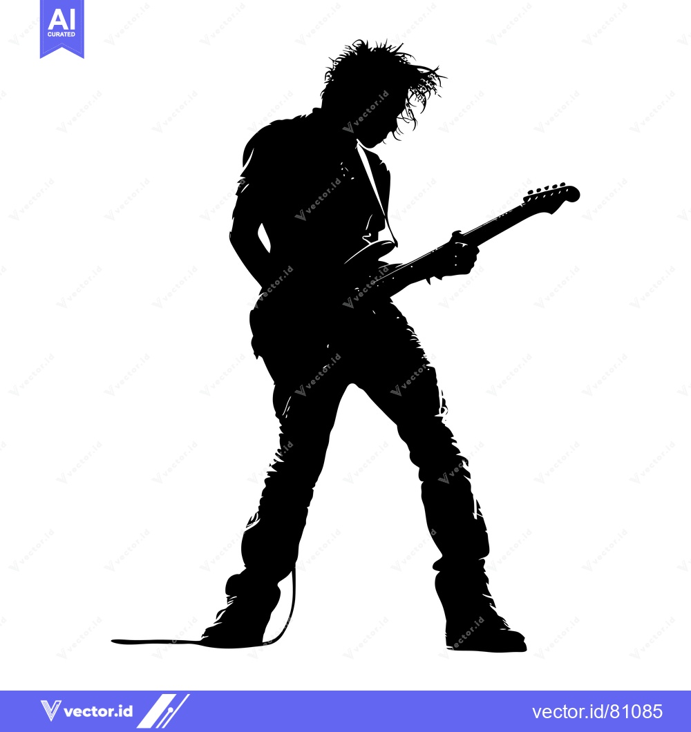 Premium Vector of Silhouette of a Rock Musician Playing Guitar