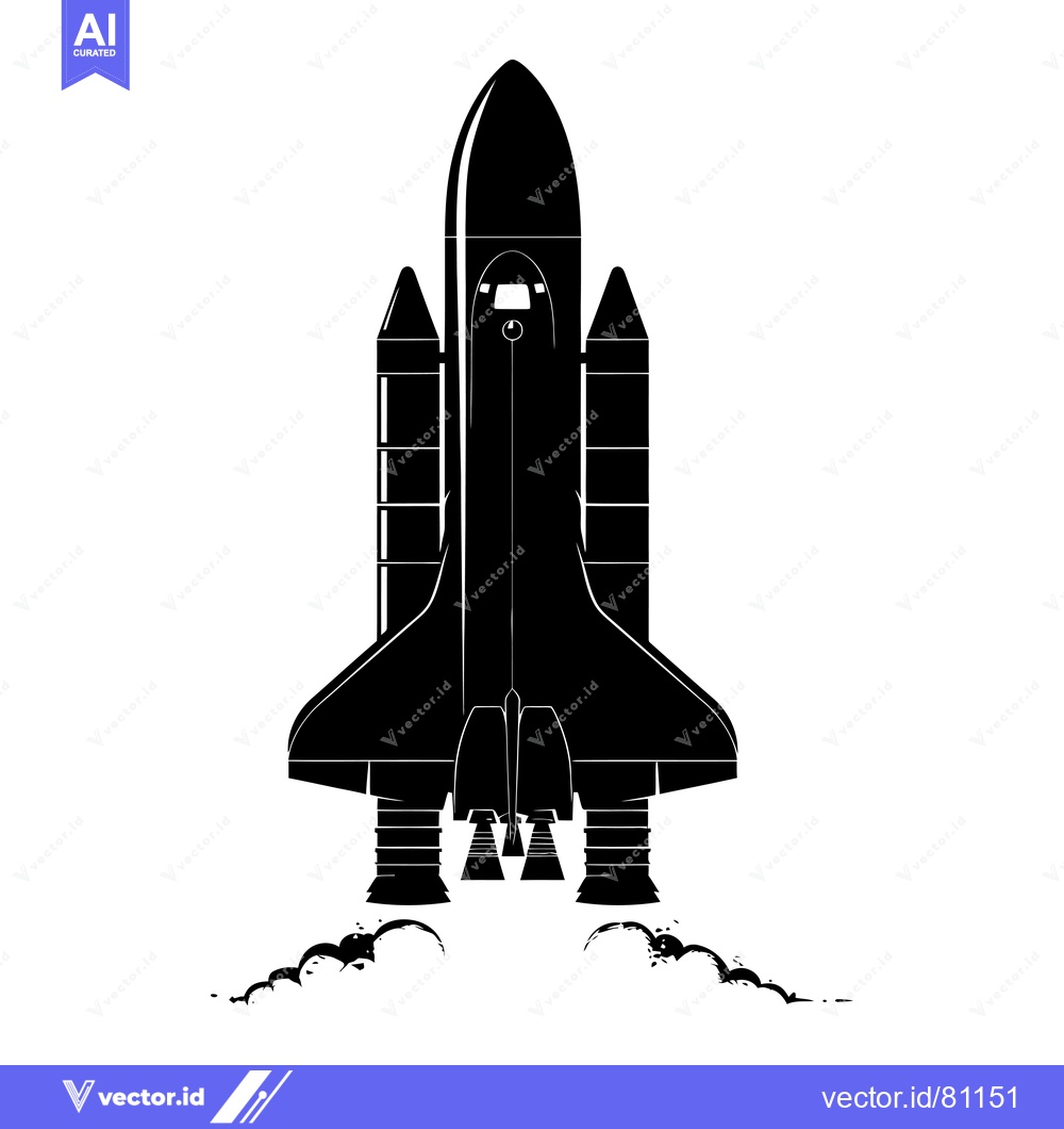 Premium Vector of Space Shuttle Taking Off With Smoke Trails