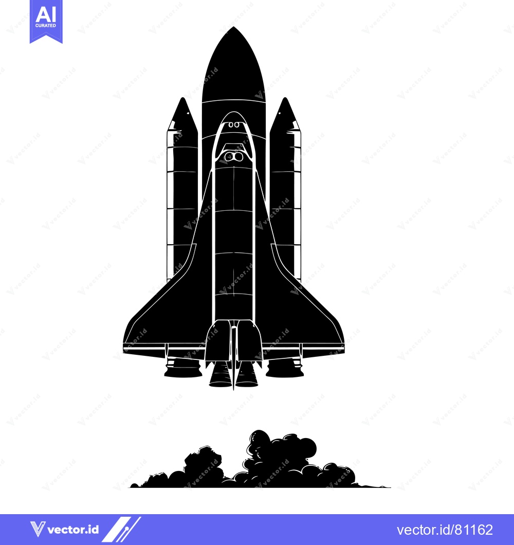 Premium Vector dari Space Shuttle Launching into Space with Smoke
