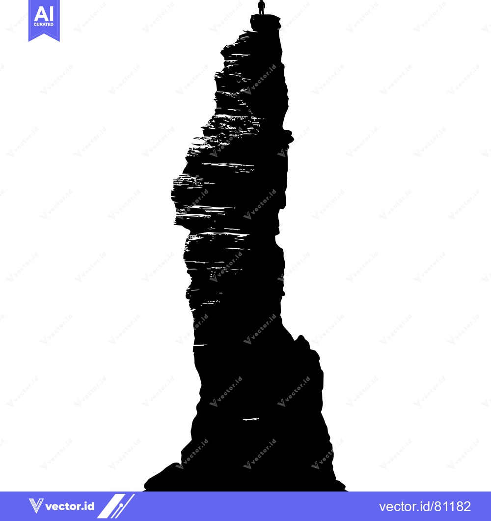 Premium Vector dari A Solitary Figure Stands Atop a Tall, Rugged Cliff