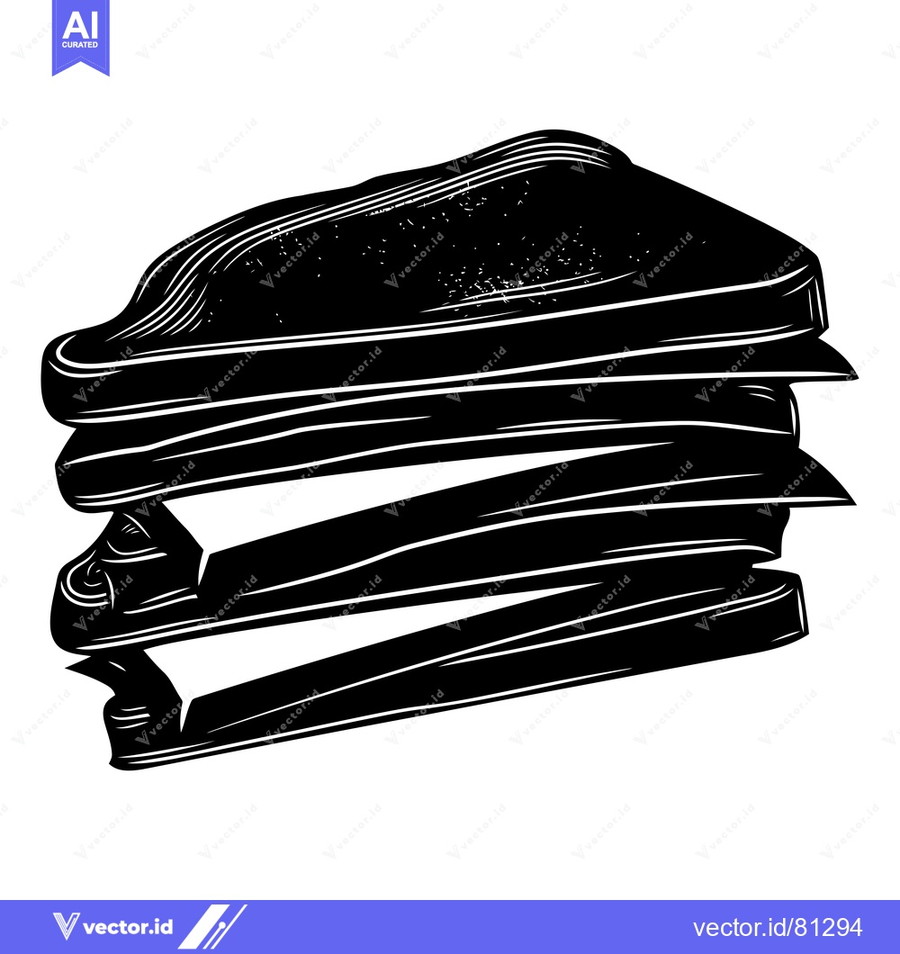 Premium Vector of Black and White Illustration of a Stacked Sandwich