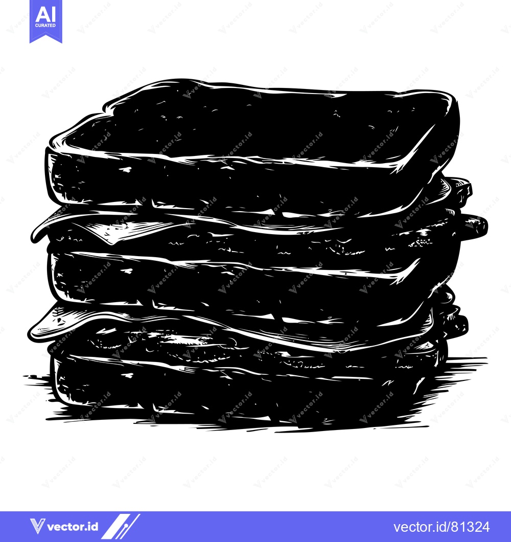 Premium Vector dari A Silhouette of a Stacked Sandwich