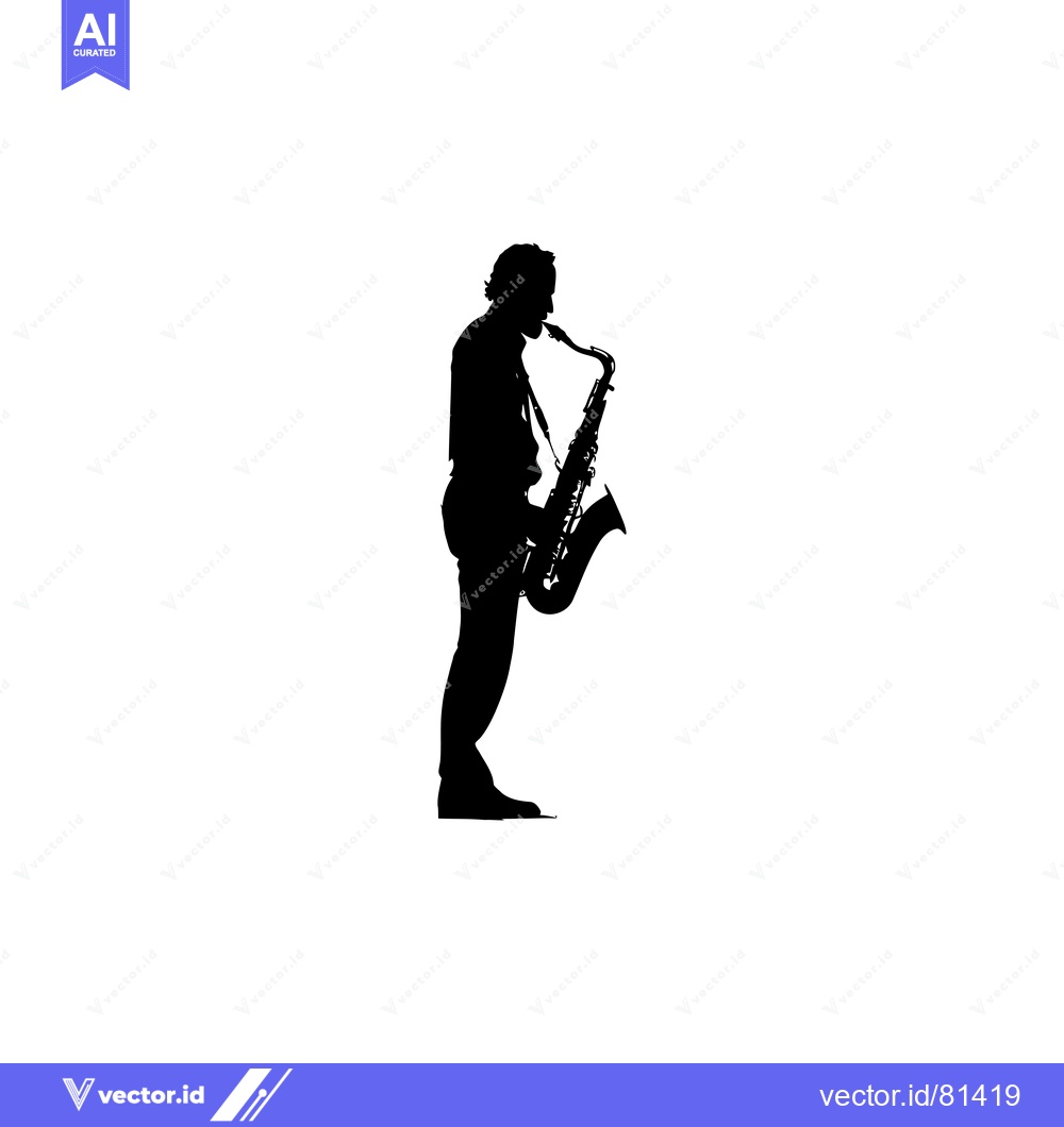 Premium Vector dari Silhouette of a Saxophone Player Performing