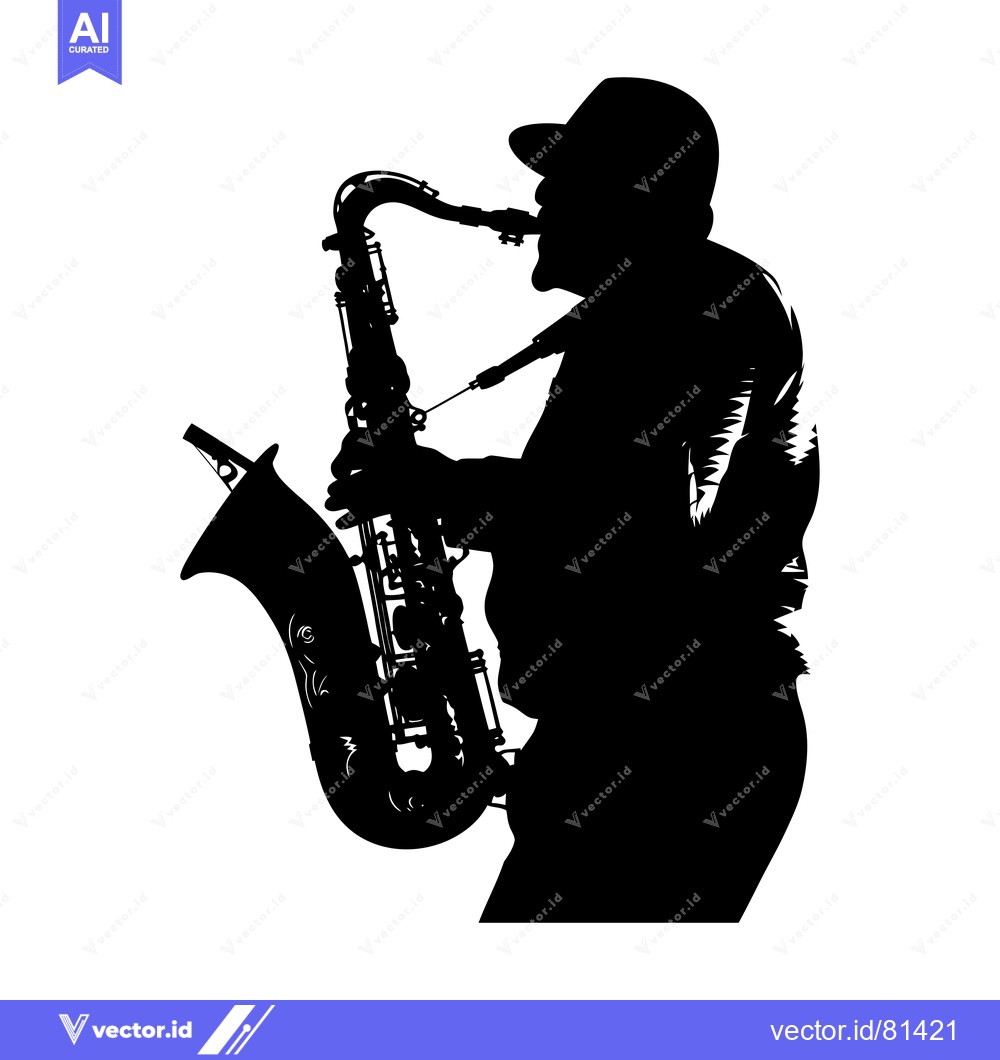 Premium Vector of Silhouette of a Saxophone Player Performing