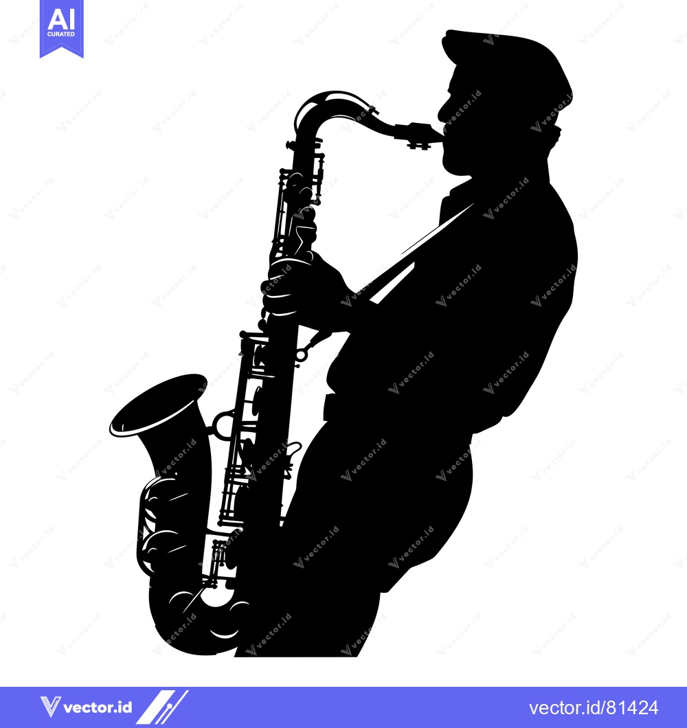 Premium Vector dari Silhouette of a Saxophone Player