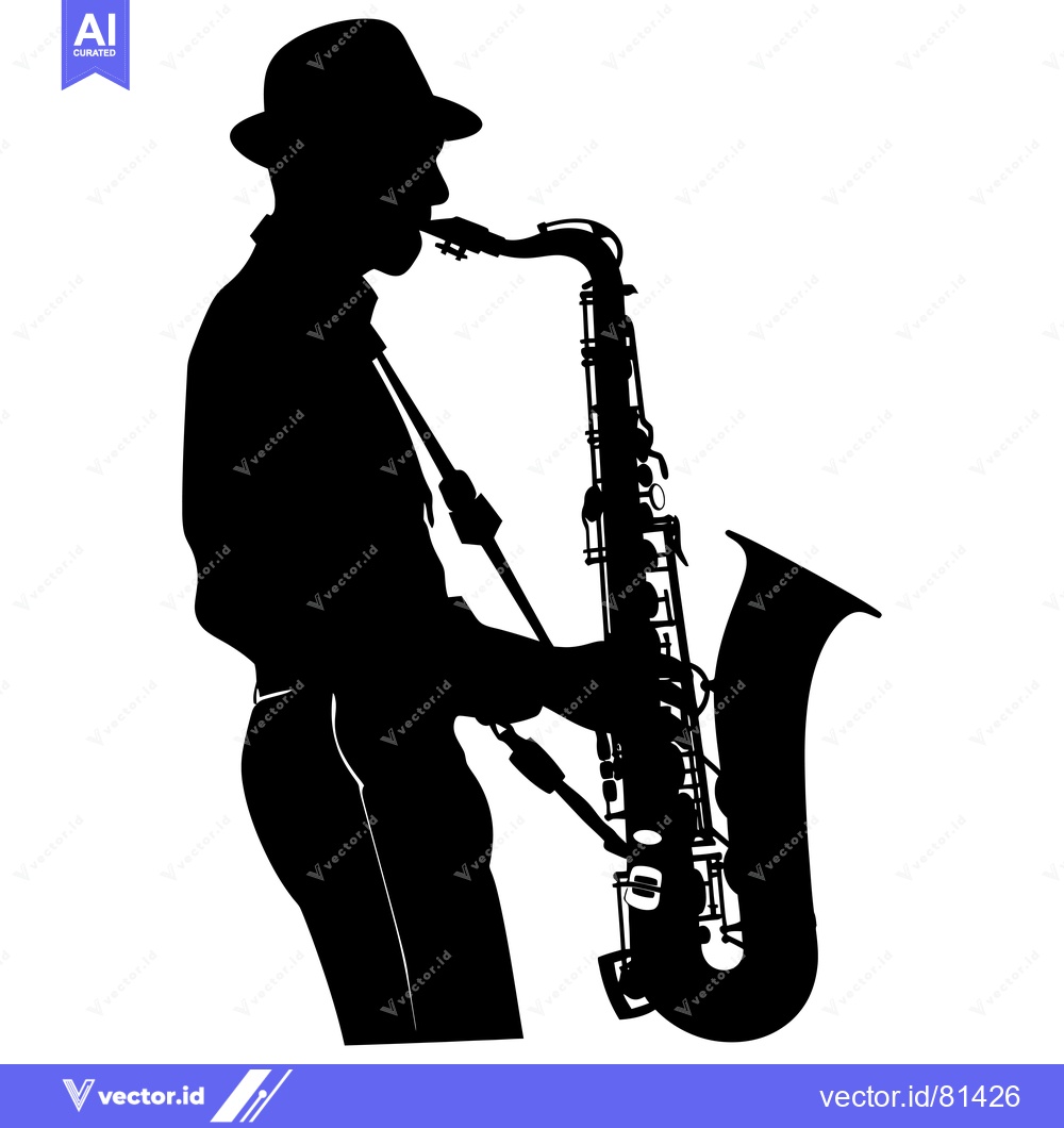 Premium Vector of Silhouette of a Musician Playing a Saxophone