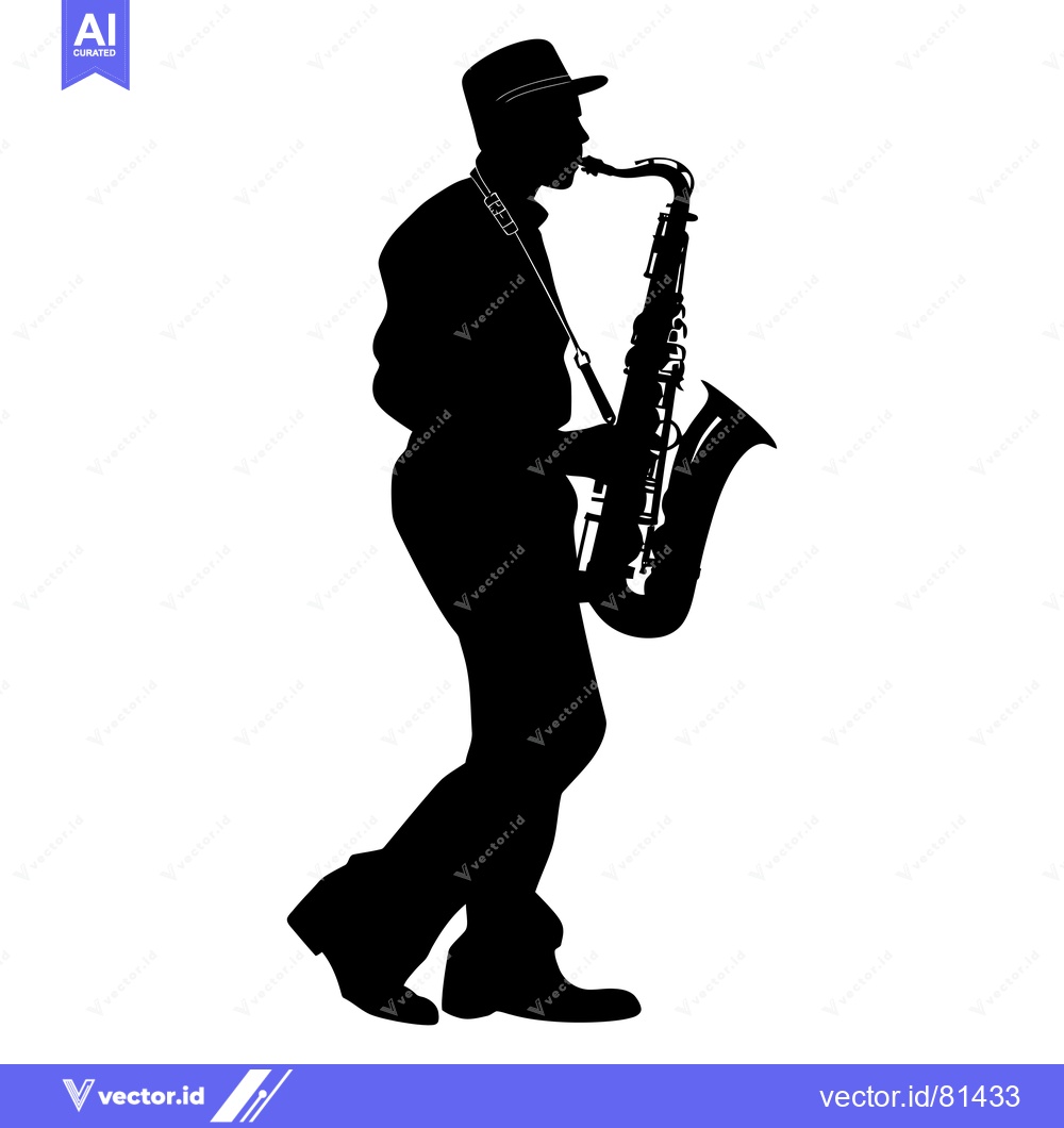 Premium Vector of Silhouette of a Musician Playing a Saxophone