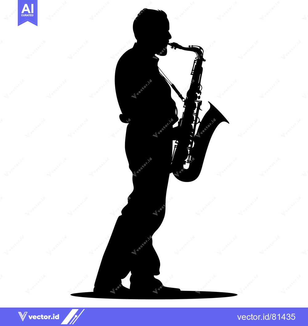 Premium Vector dari Silhouette of a Saxophone Player Performing