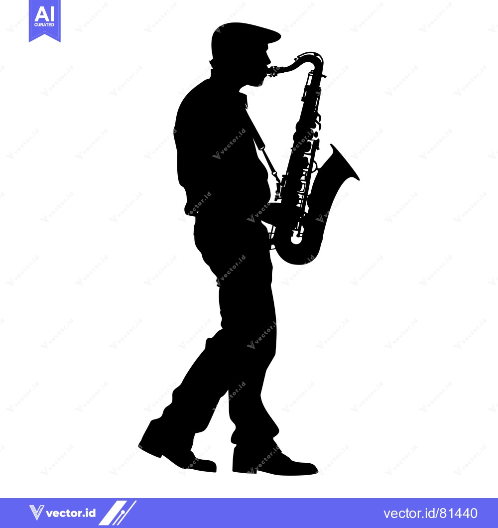 Premium Vector dari Silhouette of a Saxophone Player in Performance