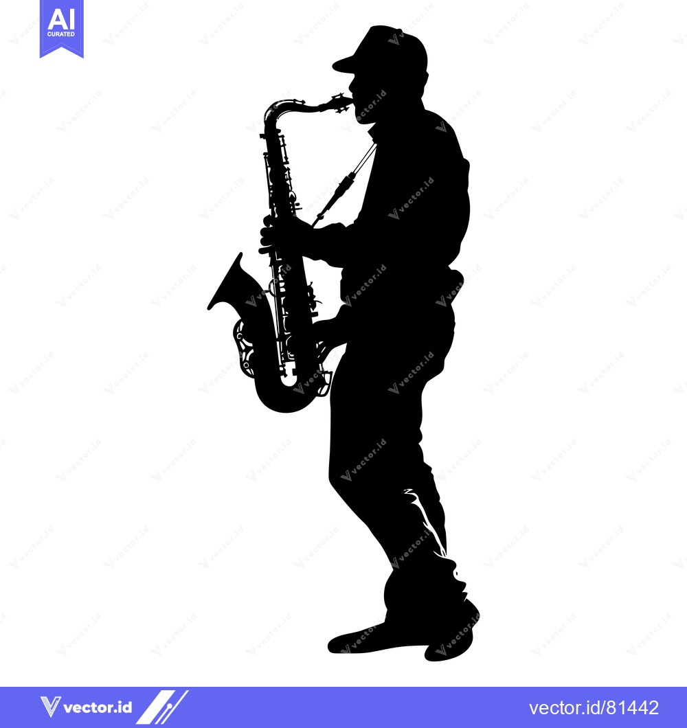 Premium Vector of Silhouette of a Saxophone Player