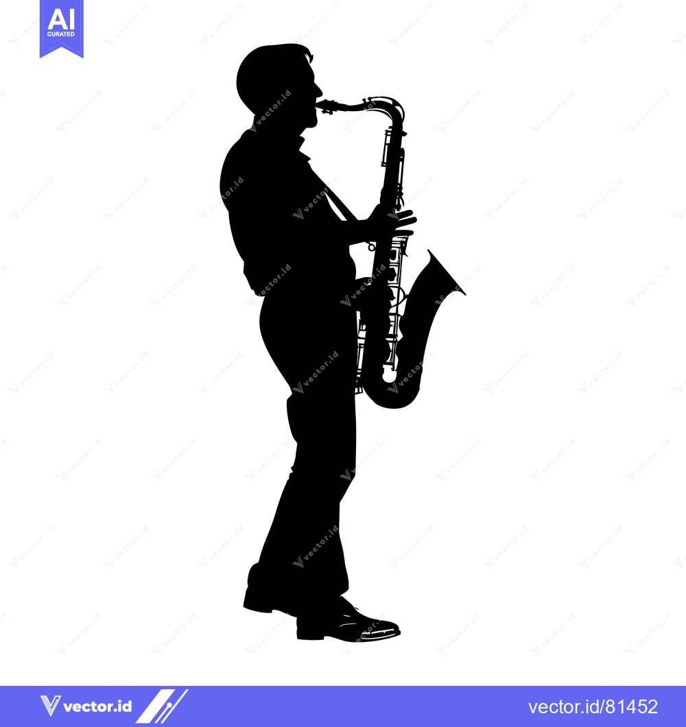 Premium Vector dari Silhouette of a Man Playing the Saxophone