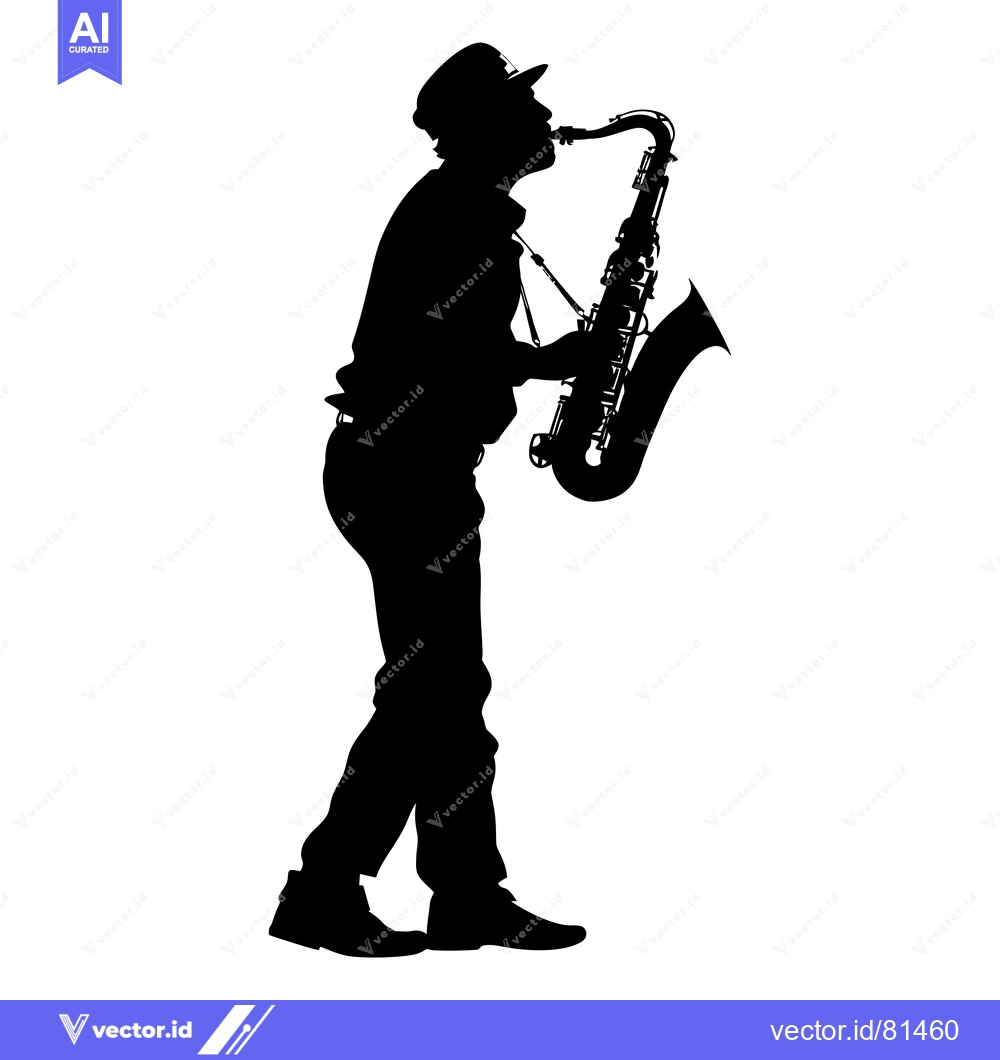 Premium Vector of Silhouette of a Saxophone Player Performing