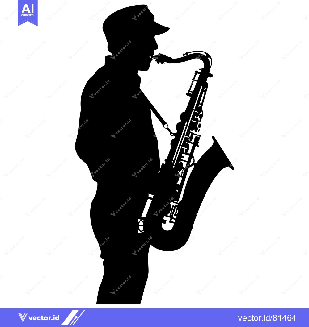 Premium Vector of Silhouette of a Saxophone Player