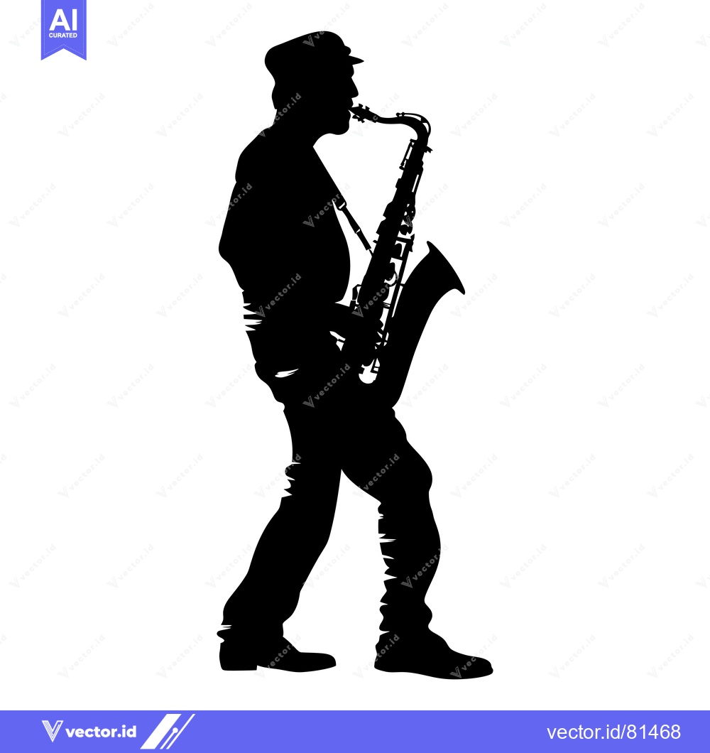 Premium Vector of Silhouette of a Saxophone Player