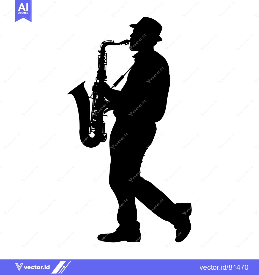 Premium Vector of Silhouette of a Saxophone Player in Motion