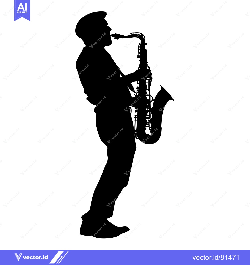 Premium Vector dari Silhouette of a Saxophone Player Performing