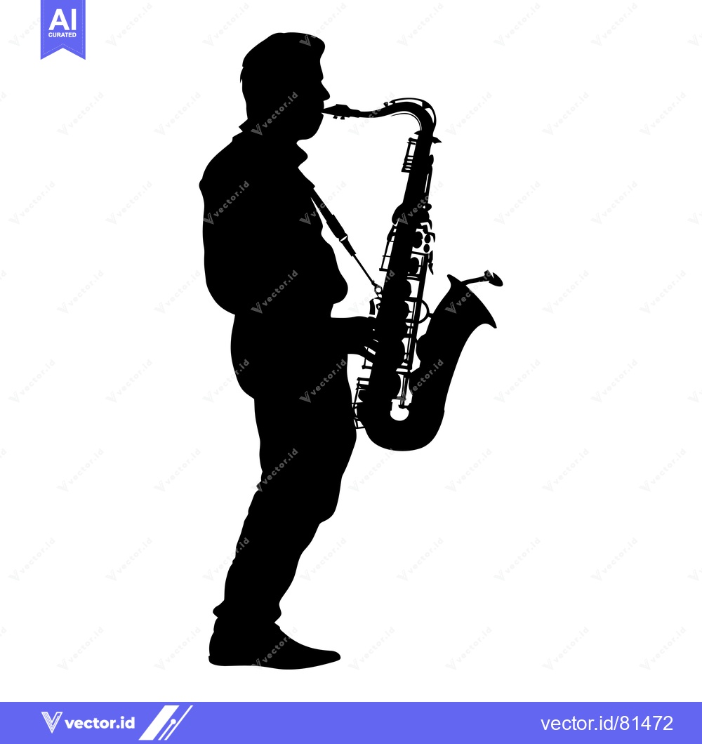 Premium Vector dari Silhouette of a Saxophone Player Performing