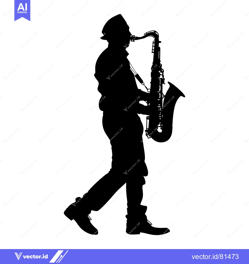 Premium Vector of Silhouette of a Man Playing the Saxophone