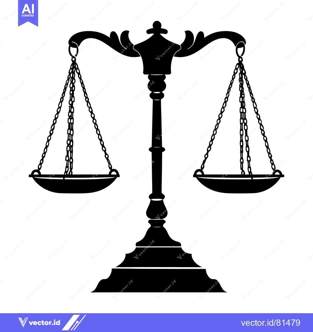 Premium Vector dari Black and White Silhouette of a Traditional Scale