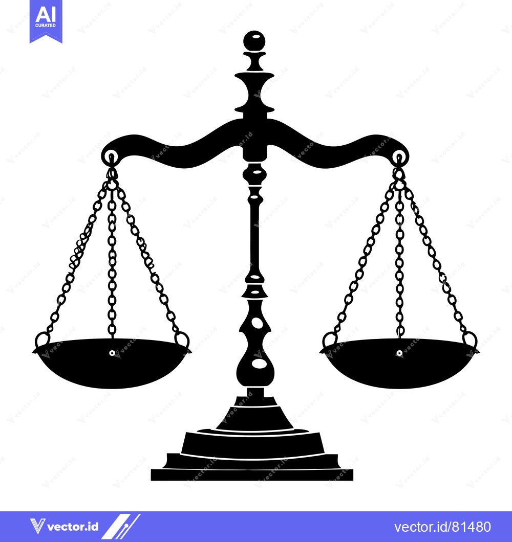 Premium Vector dari Silhouette of a Traditional Scale of Justice