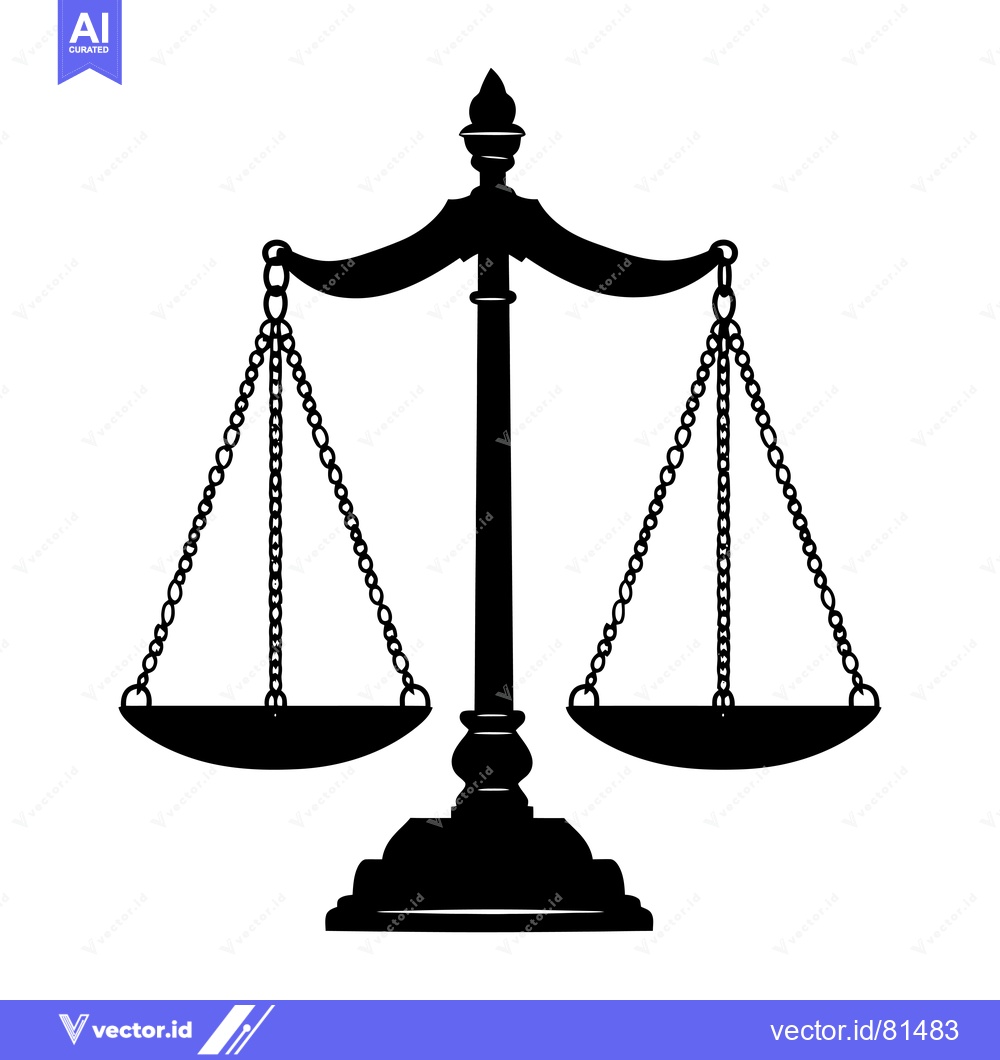 Premium Vector dari Black Silhouette of a Traditional Scale of Justice