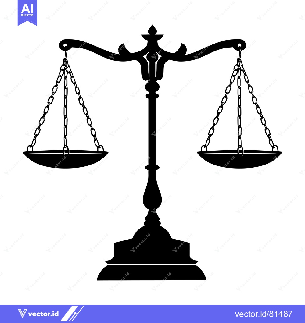 Premium Vector dari Black Silhouette of a Traditional Balance Scale