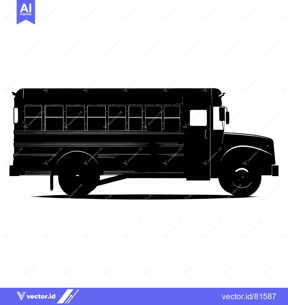 Premium Vector of Black Silhouette of a School Bus