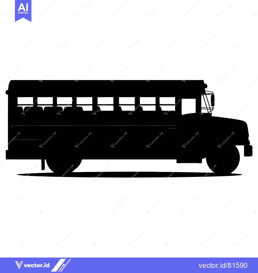 Premium Vector of A black silhouette of a school bus