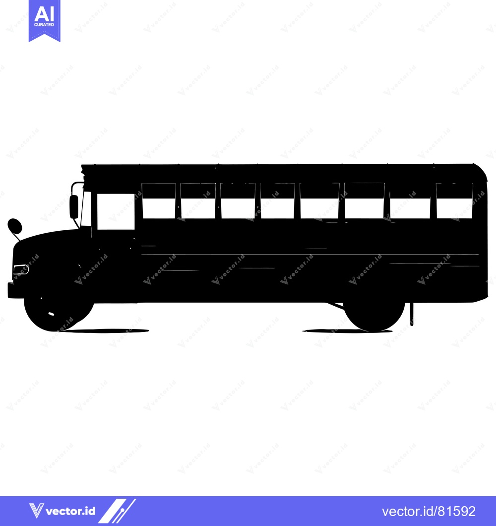 Premium Vector of Silhouette of a School Bus Viewed from the Side