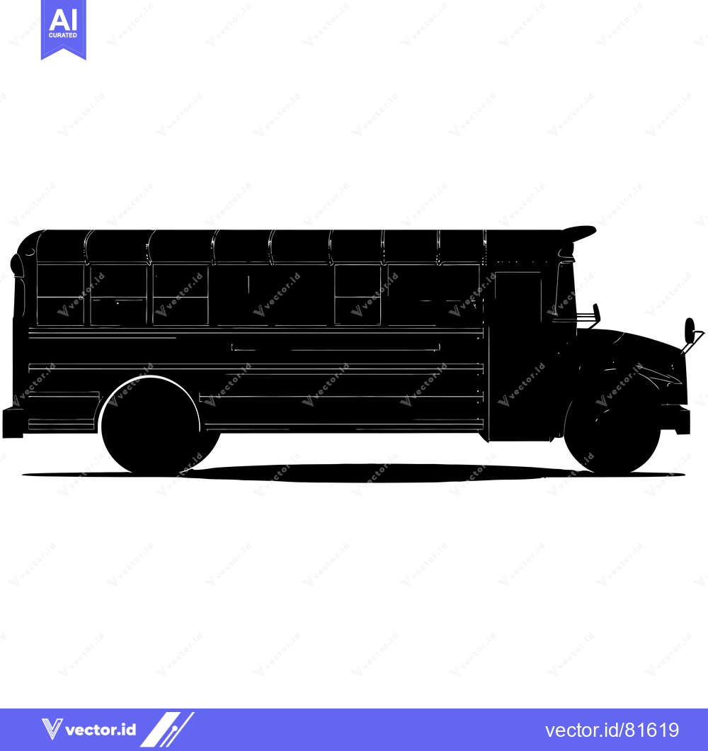 Premium Vector of Silhouette of a school bus viewed from the side
