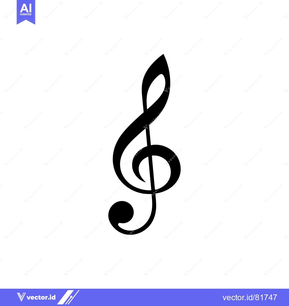 Premium Vector of Black and White Treble Clef Symbol