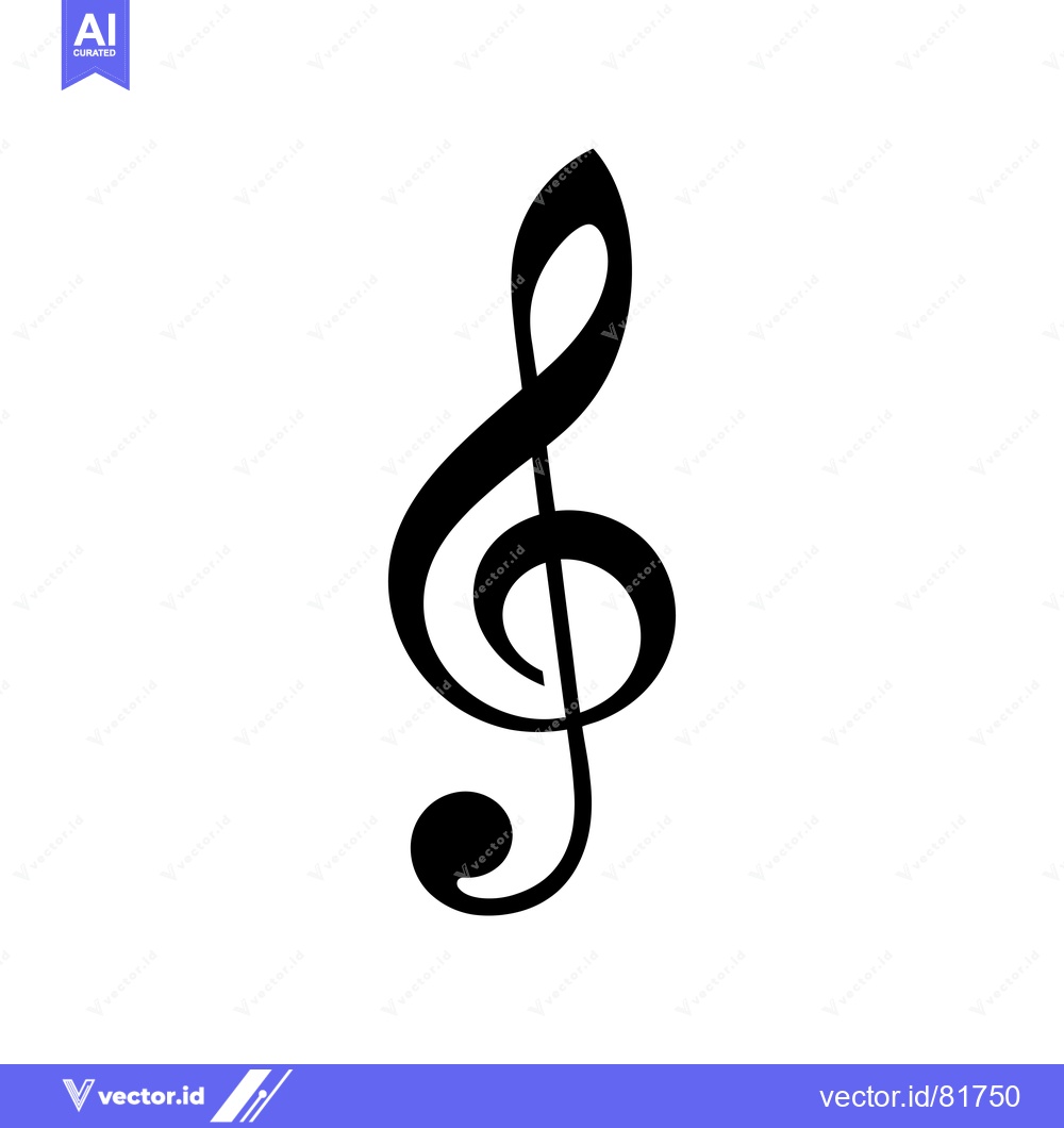 Premium Vector of A Black and White Treble Clef Symbol
