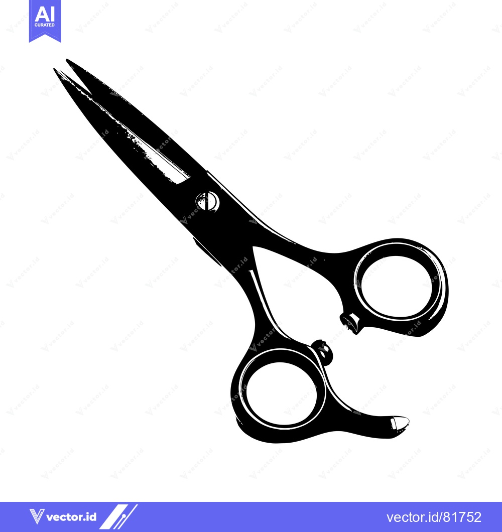 Premium Vector of Black and White Silhouette of a Pair of Scissors