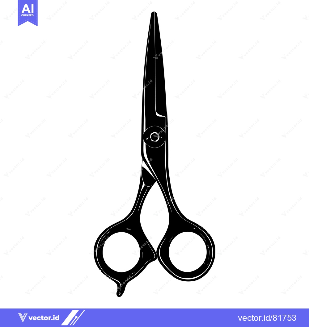 Premium Vector dari Black and White Illustration of a Pair of Scissors