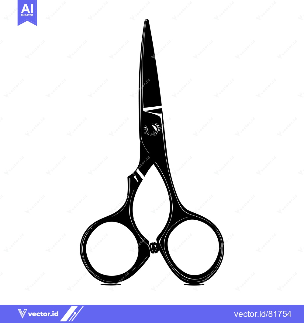 Premium Vector dari Black and White Silhouette of a Pair of Scissors