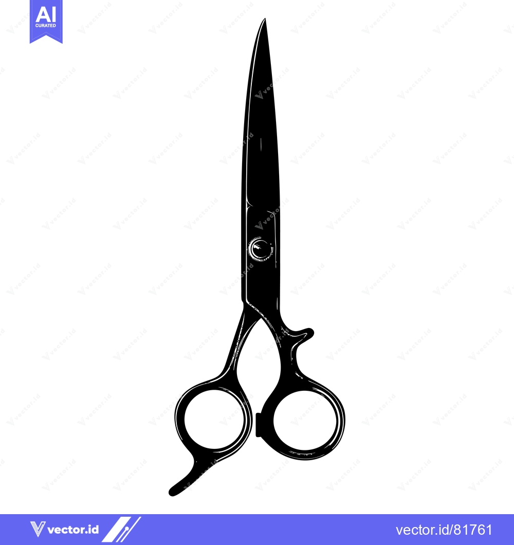 Premium Vector dari Black and White Silhouette of a Pair of Scissors