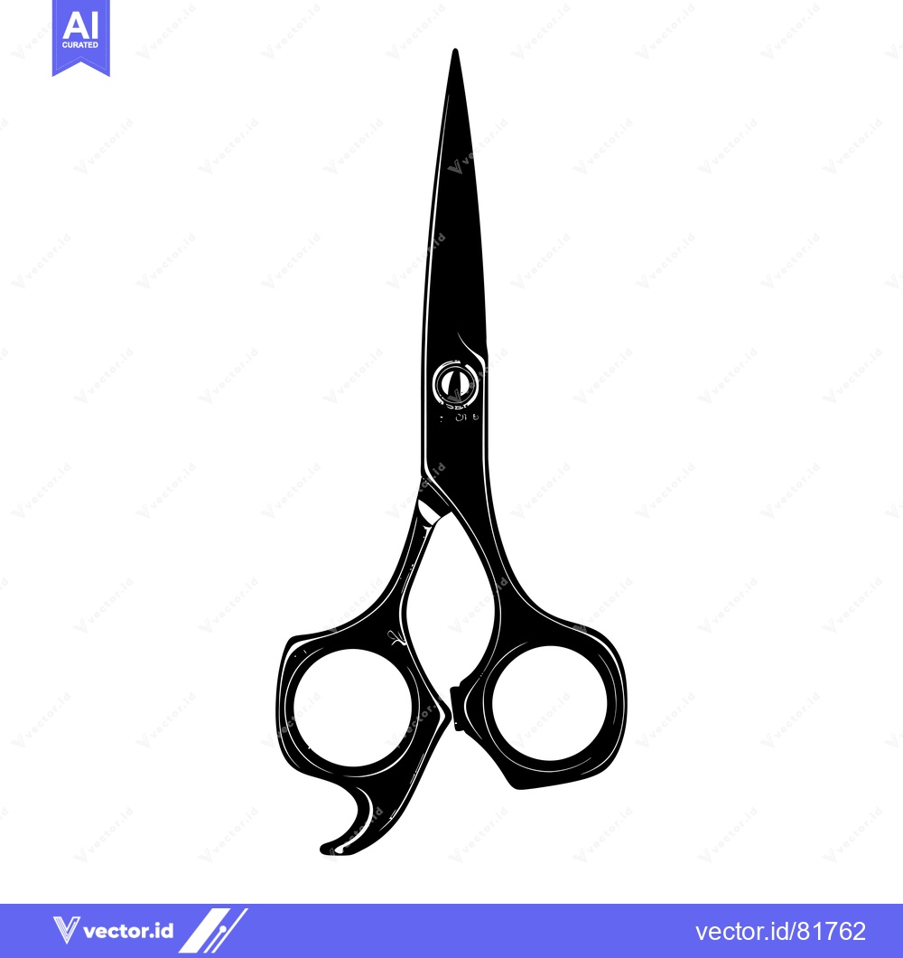 Premium Vector dari Black and White Illustration of a Pair of Scissors