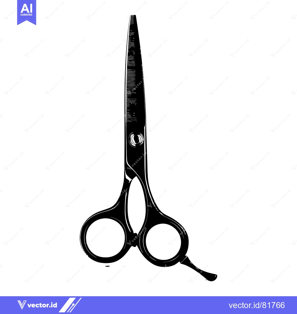 Premium Vector dari A Black and White Silhouette of a Pair of Scissors