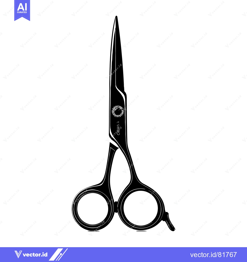 Premium Vector of Black and White Silhouette of a Pair of Scissors