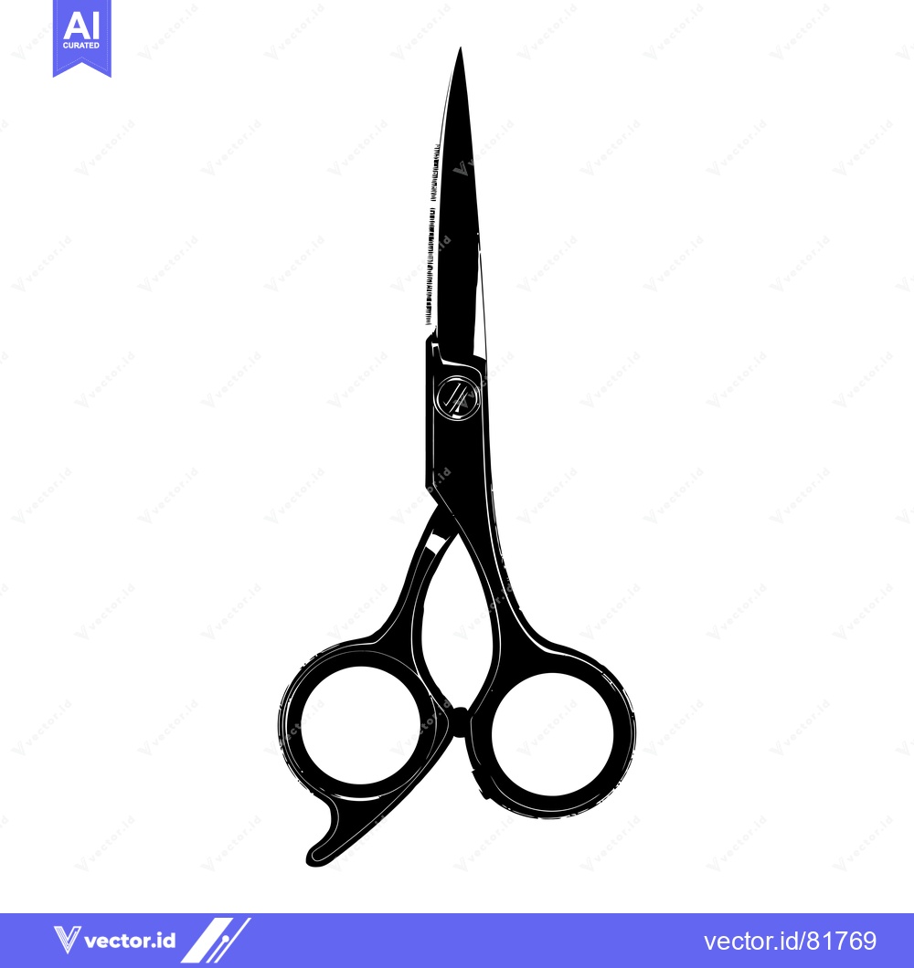 Premium Vector dari Black and White Silhouette of Open Scissors