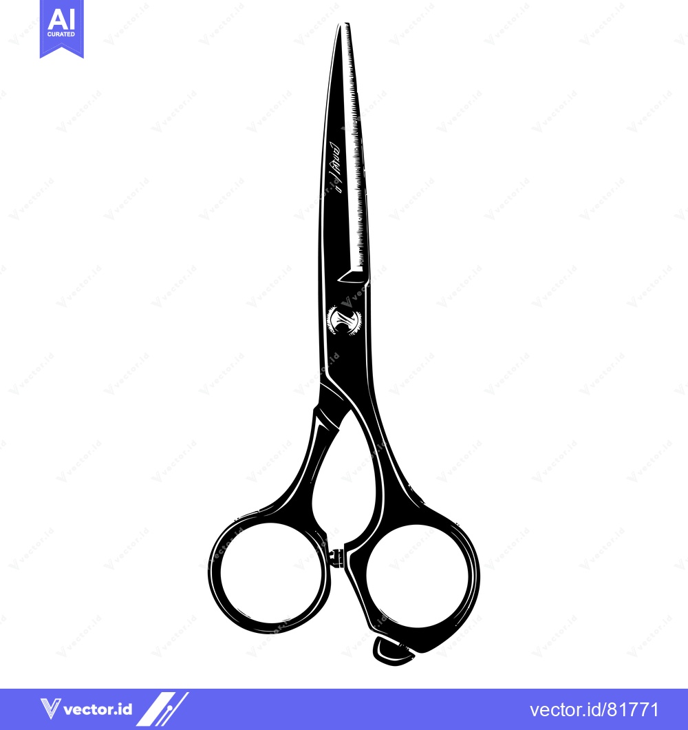 Premium Vector dari Black and White Illustration of a Pair of Scissors