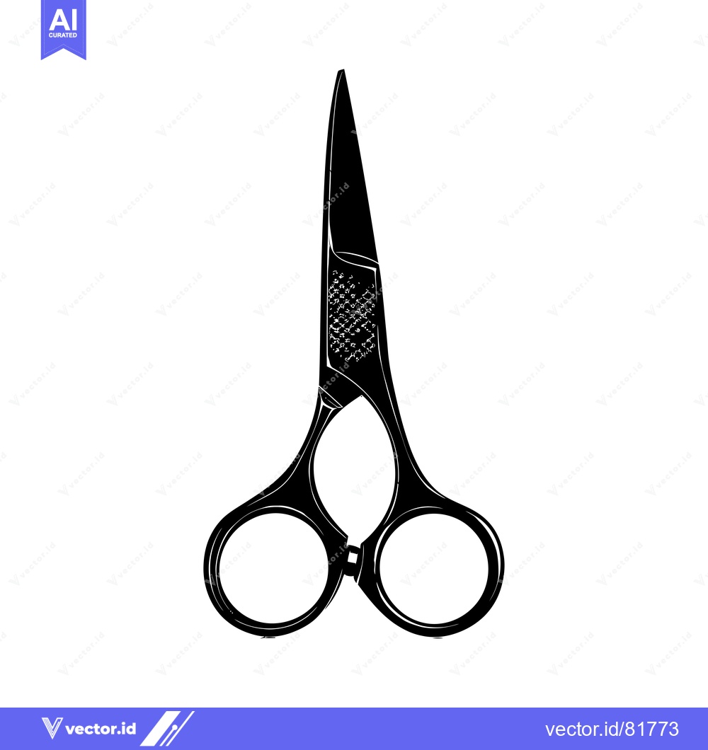 Premium Vector dari Black and White Illustration of a Pair of Scissors